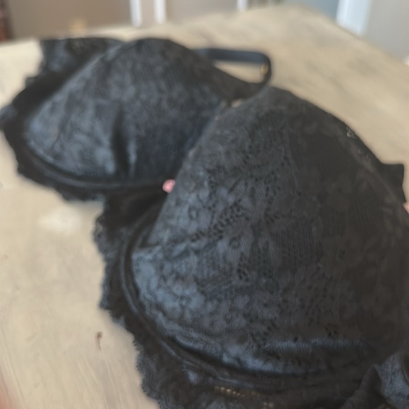 Victoria Secret DREAM ANGELS Lace Lightly Lined Plunge Bra Black Lace NWT - Picture 7 of 12